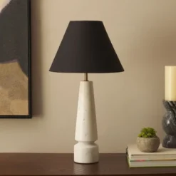 Safavieh Enza 21.5-Inch Contemporary White Marble Table Lamp -Safavieh Furniture GUEST 2600c46e abf7 444a ae41 3dcc76f44079