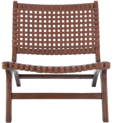 Safavieh Luna Leather Woven Accent Chair 4 Safavieh Luna Leather Woven Accent Chair - Image 2