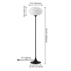 Safavieh Nomi 63.25-Inch Black Floor Lamp with Glass Shade -Safavieh Furniture GUEST 2727e03d 798e 4433 8a2f 227e2611913d