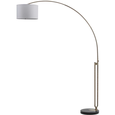 Safavieh Polaris Arc Floor Lamp with Marble Base and Cotton Shade 8 Safavieh Polaris Arc Floor Lamp with Marble Base and Cotton Shade - Image 6