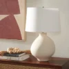 Safavieh Costa 25.5-Inch White Ceramic Table Lamp with Linen Shade