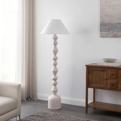 Safavieh Lanie 65.75" White Washed Floor Lamp 4 Safavieh Lanie 65.75" White Washed Floor Lamp - Image 2