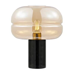 Runa 14" Table Lamp - Amber/Black Marble - Safavieh