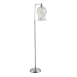 Safavieh Izzy 61.5" Nickel Floor Lamp - Modern Iron & Acrylic FLL4088