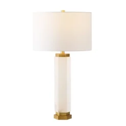 Safavieh Couture Lynsey Alabaster Table Lamp - Gold and White