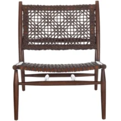 Safavieh Bandelier Woven Leather Accent Chair - Sungkai Wood -Safavieh Furniture GUEST 2a9cc290 1d59 41fe 8d1a 4b8f1ea30c4c