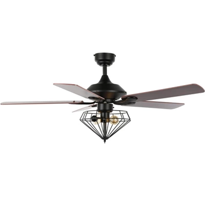 Safavieh Leanne 52-Inch 2-Light Black Ceiling Fan with Remote 3 Safavieh Leanne 52-Inch 2-Light Black Ceiling Fan with Remote