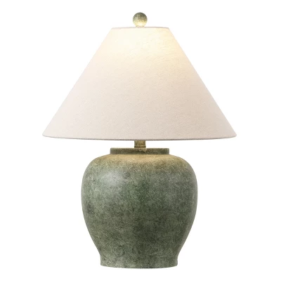Safavieh Dylan 22-Inch Antique Green Resin Table Lamp with Fabric Shade 3 Safavieh Dylan 22-Inch Antique Green Resin Table Lamp with Fabric Shade