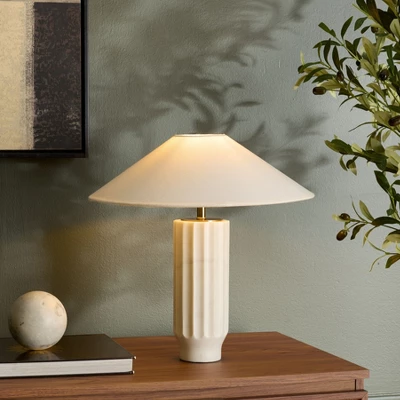 Safavieh Kori 17.5-Inch White Marble Table Lamp 4 Safavieh Kori 17.5-Inch White Marble Table Lamp - Image 2