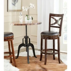 Safavieh Santino Swivel Bar Stool with Elegant X-Back Design