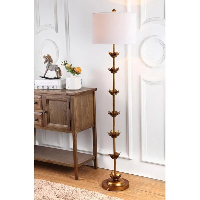 Safavieh Landen 63.5" Antique Gold Iron Floor Lamp 4 Safavieh Landen 63.5" Antique Gold Iron Floor Lamp - Image 2