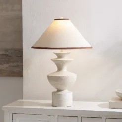 Safavieh Esme 27" Antique White Table Lamp with Fabric Shade -Safavieh Furniture GUEST 2efa1279 92cd 4b13 b6d4 63fcfedd7151