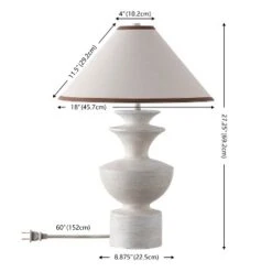 Safavieh Esme 27" Antique White Table Lamp with Fabric Shade -Safavieh Furniture GUEST 30427ea3 21b5 4fb8 b04b db56a1e7a0af