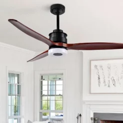 Safavieh Jemper 52-Inch LED Light Ceiling Fan in Black and Coffee -Safavieh Furniture GUEST 3081a017 7ba1 48f1 9959 e0824a8cb96e