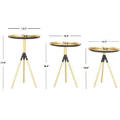Safavieh Talon Metal Side Table Set of 3 - Gold/Black Finish -Safavieh Furniture GUEST 3162152b d57b 4ddd 8489 2f4fd664a668