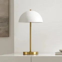 Safavieh Goldie 18.5-Inch Table Lamp - Brass and White Mid-Century Design -Safavieh Furniture GUEST 3271e8fc 4700 49ee b0da a0f5f0a6e806