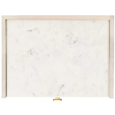 Safavieh Tahseen Parquet Nightstand with Faux Marble Top 8 Safavieh Tahseen Parquet Nightstand with Faux Marble Top - Image 6