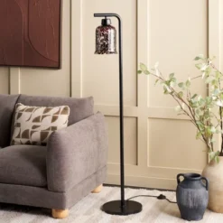 Safavieh Nezara 58" Floor Lamp - Black and Brown Tortoise -Safavieh Furniture GUEST 34864b24 9870 4de7 80bd 7114c5ed1416
