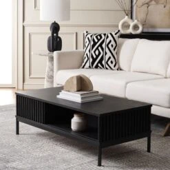 Safavieh Lylia 2 Door Coffee Table with Fluted Detail and Storage