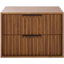 Safavieh Lylia 2-Drawer Floating Nightstand - Walnut & Black (NST9615) -Safavieh Furniture GUEST 36c27061 b2cf 4086 b6ab c236a16795a9