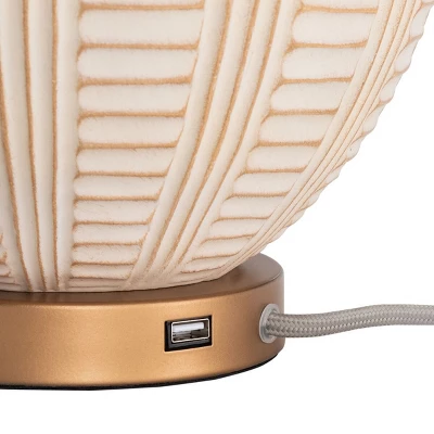 Safavieh Marrla 23.25-Inch Cream Resin Table Lamp with Integrated USB Port 6 Safavieh Marrla 23.25-Inch Cream Resin Table Lamp with Integrated USB Port - Image 4