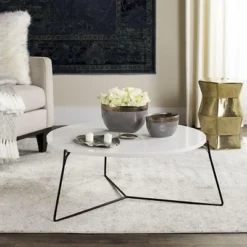 Safavieh Mae Coffee Table - Contemporary Minimalist Circular Design