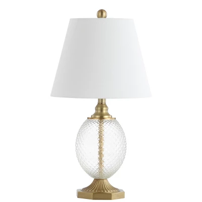 Safavieh Kaiden Textured Glass Table Lamp with Nickel Base 6 Safavieh Kaiden Textured Glass Table Lamp with Nickel Base - Image 4