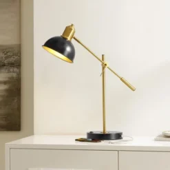 Safavieh Amur 24" Table Lamp with USB Port in Black and Brass -Safavieh Furniture GUEST 399cb1ab 39f6 4b71 ada2 b6a5765434c2