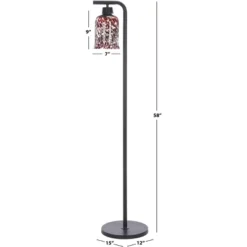 Safavieh Nezara 58" Floor Lamp - Black and Brown Tortoise -Safavieh Furniture GUEST 3ab8112f 29a2 42b2 8373 d0abb3088411
