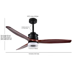 Safavieh Jemper 52-Inch LED Light Ceiling Fan in Black and Coffee -Safavieh Furniture GUEST 3b841e25 4462 4fad 82c4 cf4a91b28e10