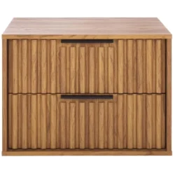 Safavieh Lylia 2-Drawer Floating Nightstand - Walnut & Black (NST9615) -Safavieh Furniture GUEST 3dcfa236 d427 44d1 af66 1f9462322286