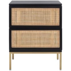 Safavieh Zadie 2-Drawer Modern Coastal Rattan Nightstand -Safavieh Furniture GUEST 44768248 7aeb 43db b453 8986875f8d40