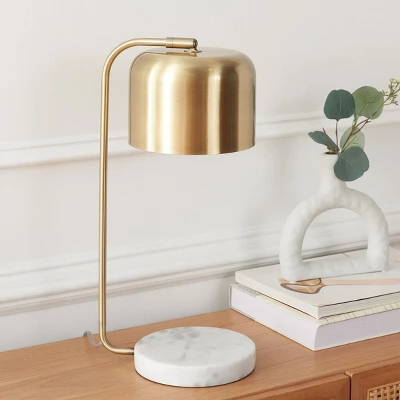 Safavieh Foley 19-Inch Brass and White Marble Table Lamp 3 Safavieh Foley 19-Inch Brass and White Marble Table Lamp