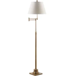 Safavieh Ingram Swing Arm Floor Lamp in Brass Finish - LIT4301