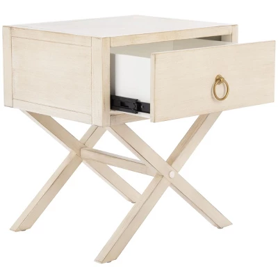 Safavieh Sadie 1-Drawer Nightstand in Navy with Gold Accents 4 Safavieh Sadie 1-Drawer Nightstand in Navy with Gold Accents - Image 2