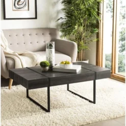Safavieh Tristan Coffee Table - Modern Minimalist Wood & Metal Design