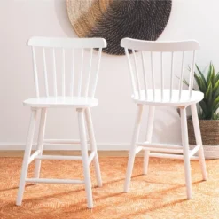 Safavieh Galena Counter Stool (Set of 2) - Farmhouse Spindle Back Seating
