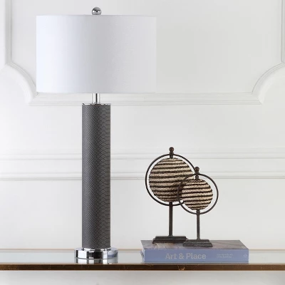 Safavieh Ollie 31.5-Inch Grey Faux Alligator Table Lamps - Set of 2 8 Safavieh Ollie 31.5-Inch Grey Faux Alligator Table Lamps - Set of 2 - Image 6