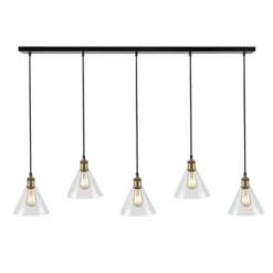 Safavieh Presta Pendant Light in Chrome - 5-Light Industrial Chandelier