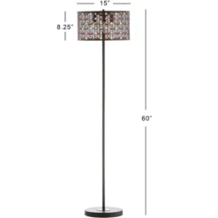 Safavieh Mosaic Floor Lamp - Oil Rubbed Bronze with Multi-Color Glass Shade