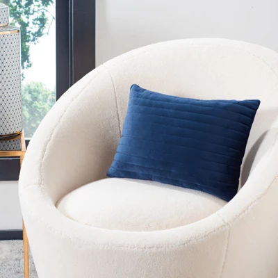 Safavieh Darza Channel Tufted Decorative Pillow in Deep Blue 3 Safavieh Darza Channel Tufted Decorative Pillow in Deep Blue