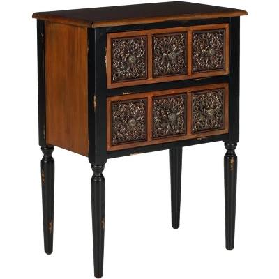 Safavieh Kenneth 2-Drawer Side Table in Dark Brown 4 Safavieh Kenneth 2-Drawer Side Table in Dark Brown - Image 2