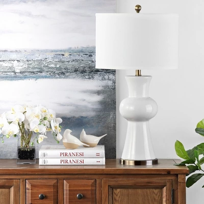 Lola Column Table Lamp - 30 Inch Height - LIT4150 - White - Safavieh 4 Lola Column Table Lamp - 30 Inch Height - LIT4150 - White - Safavieh - Image 2