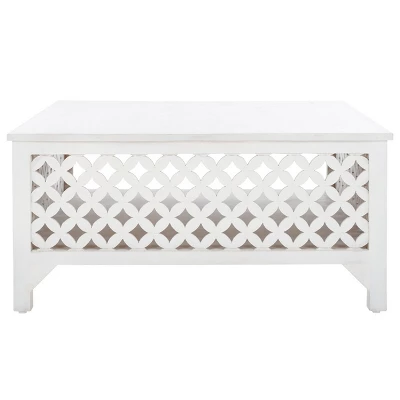 Safavieh Squall Square Coffee Table with Storage - White Washed Finish 7 Safavieh Squall Square Coffee Table with Storage - White Washed Finish - Image 5