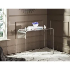 Safavieh Atka Modern Clear Acrylic Console Table with Integrated Shelf