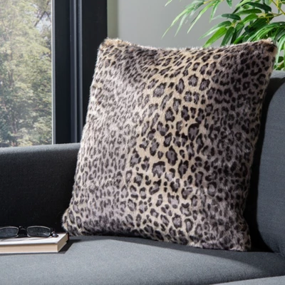 Faux Black Leopard Pillow - Leopard - 20" X 20" - Safavieh 3 Faux Black Leopard Pillow - Leopard - 20" X 20" - Safavieh