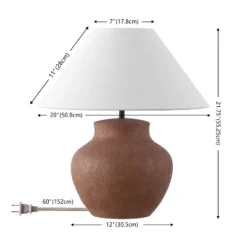 Safavieh Clay 21.75-Inch Brown Resin Table Lamp -Safavieh Furniture GUEST 53164562 3195 492a b1c0 c4fd55154cc9