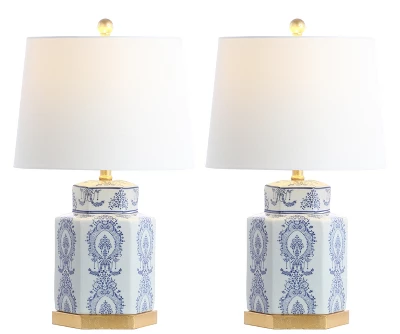 Safavieh Bodin Table Lamp - Elegant Blue & White Ceramic Set of 2 4 Safavieh Bodin Table Lamp - Elegant Blue & White Ceramic Set of 2 - Image 2