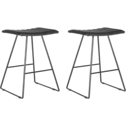 Safavieh Akito Modern Channel Quilted Counter Stools - Set of 2 -Safavieh Furniture GUEST 53bd5777 7e09 4535 b5e2 510b766c8534