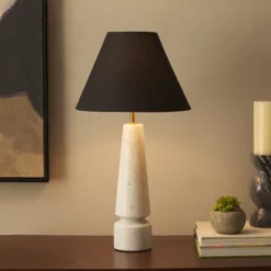 Safavieh Enza 21.5-Inch Contemporary White Marble Table Lamp -Safavieh Furniture GUEST 5455b0e3 e1ea 47cd a518 09f5c6eac456